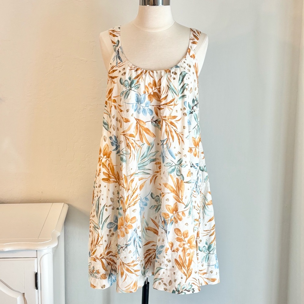 Magnolia Boutique Tropical Print Strappy Back Babydoll Dress, Medium